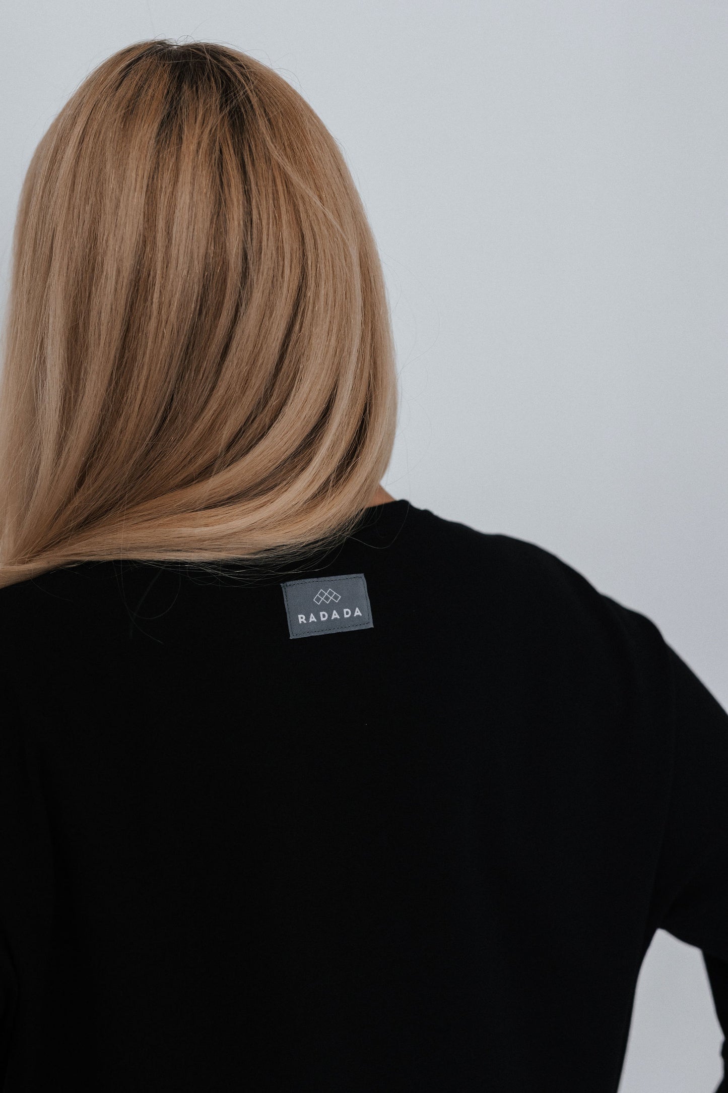 Black oversized dress with embroidered design