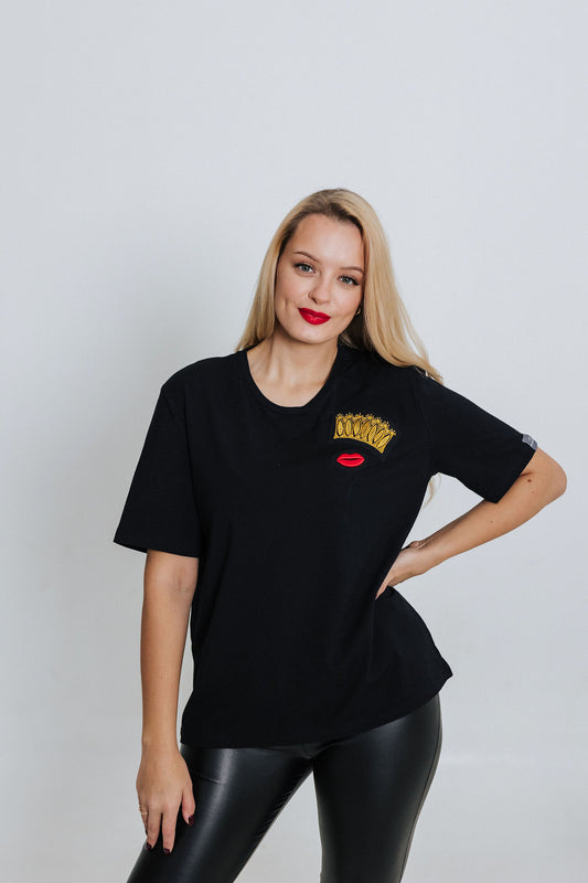 GOLDEN CROWN RED LIPS T-SHIRT