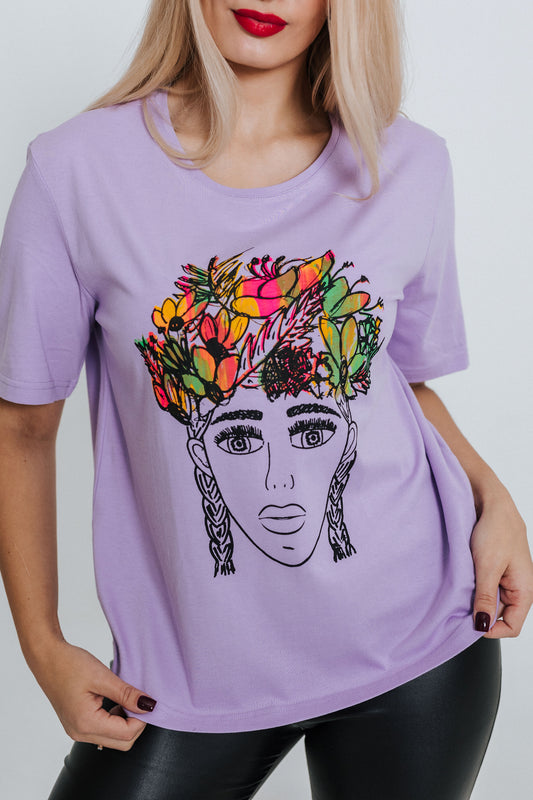 GIRL WITH A FLOWER CROWN T-SHIRT